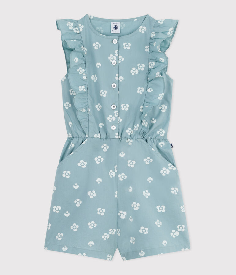 &Auml;rmelloser Kinder-Overall mit Blumenmuster blau PAUL/weiss MARSHMALLOW