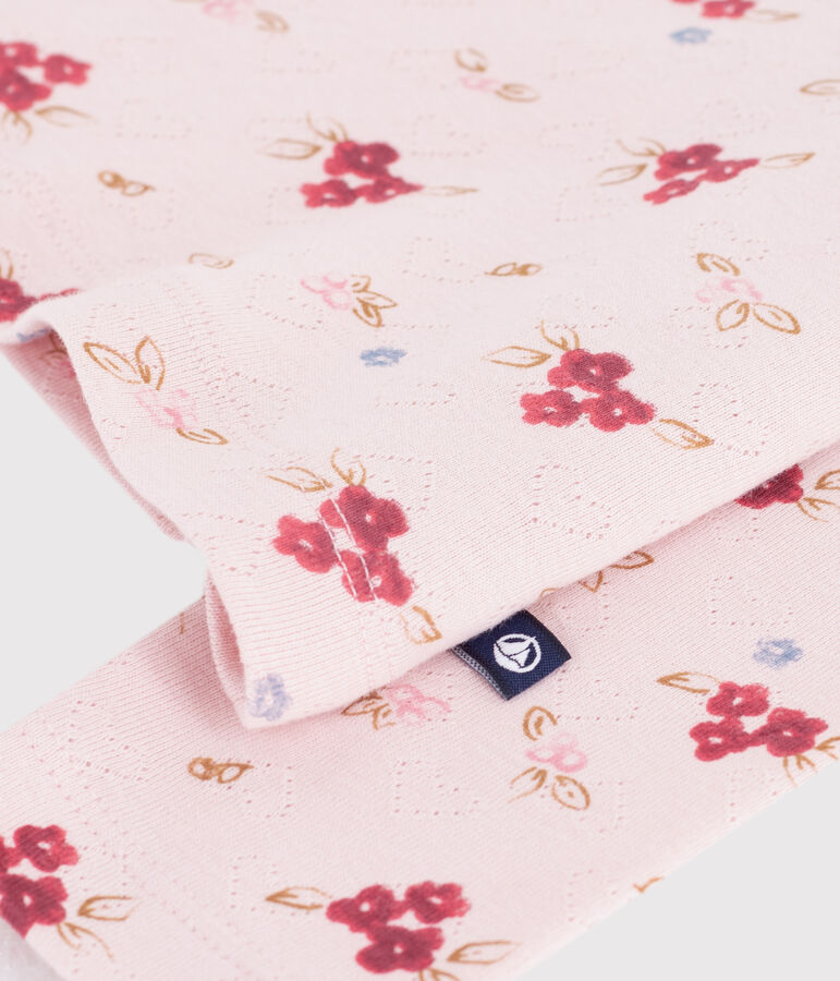 Kinder-Rollkragenshirt aus bedruckter Baumwolle rosa/vielfarbig