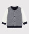 Wendbarer Baby-Cardigan für Jungen blau SMOKING/weiss MARSHMALLOW