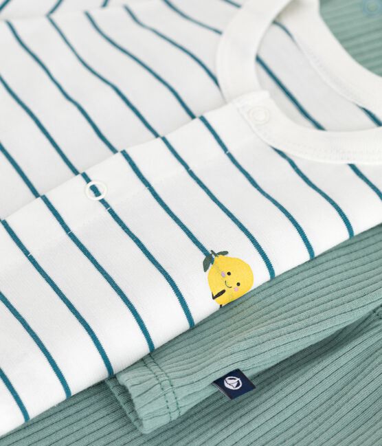 3-teiliges Newborn-Set aus Baumwolle mit einem zitronengelb gestreiften T-Shirt  PAUL/ MULTICO
