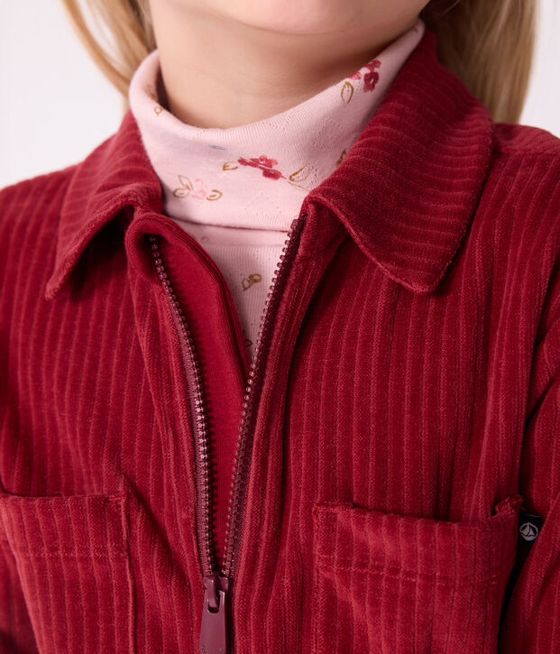 Kinder-Rollkragenshirt aus bedruckter Baumwolle rosa/vielfarbig