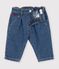 Baby-Hose aus einfarbigem Denim mit Herzstickerei blau