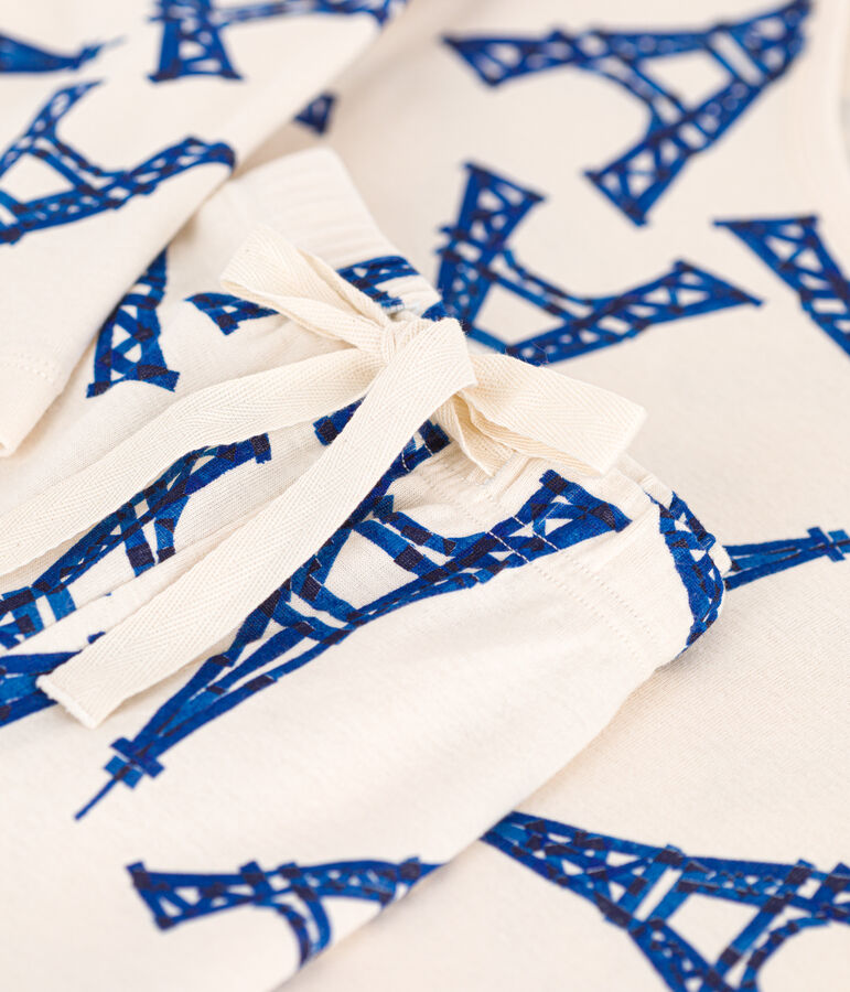 Kurzpyjama aus Baumwolle f&uuml;r Damen naturfarben/vielfarbig