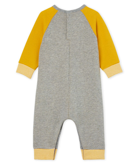 Baby-Langoverall aus Molton für Jungen grau SUBWAY/gelb BOUDOR