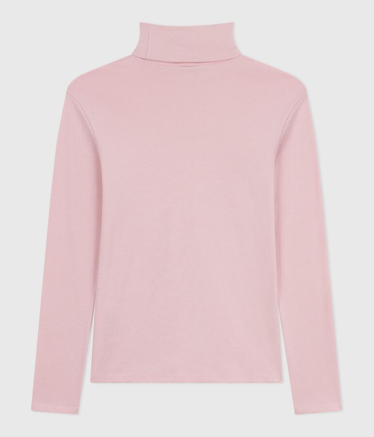 Damen-Rollkragenshirt L'Iconique aus Baumwolle rosa