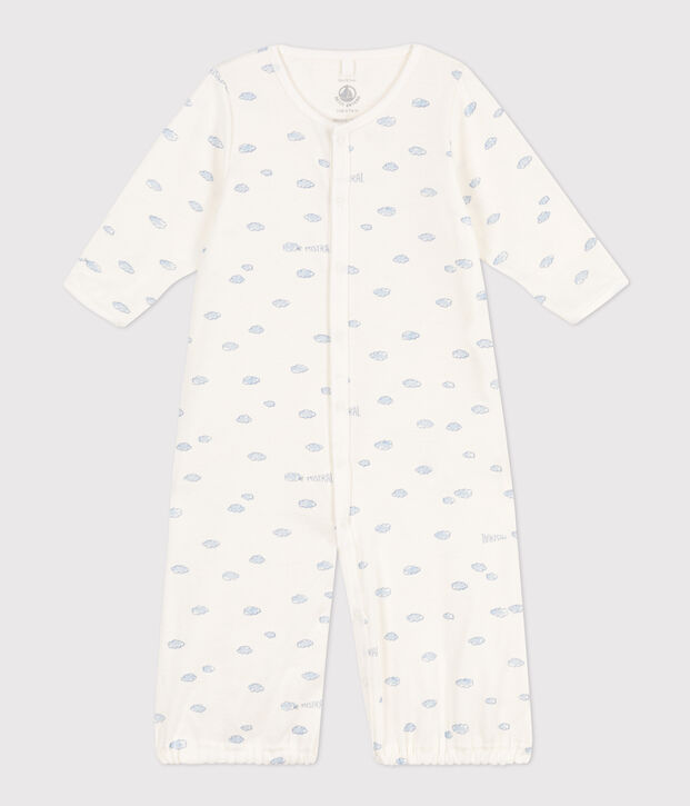 Bedruckter Kombi-Overall aus Baumwolle weiss/blau