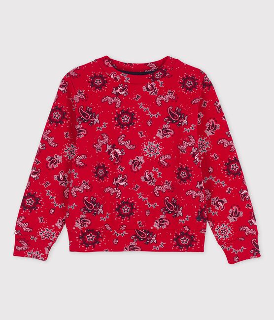 Sweatshirt aus Molton für Mädchen rot TERKUIT/weiss MULTICO