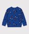 Kinder-Sweatshirt aus Baumwolle mit Tiermotiv blau/vielfarbig