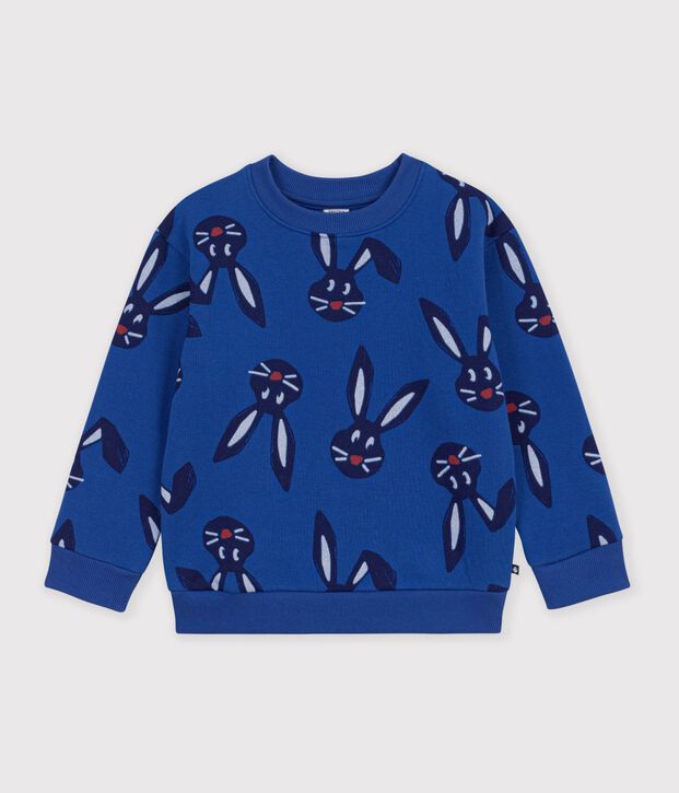 Kinder-Sweatshirt aus Baumwolle mit Tiermotiv blau/vielfarbig