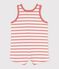 Baby-Kurzoverall aus dickem Jersey weiss MARSHMALLOW/ PAPAYE