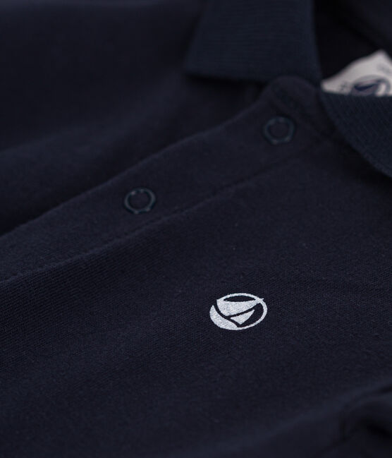 Kurzärmeliges Baby-Poloshirt aus Baumwolle blau SMOKING