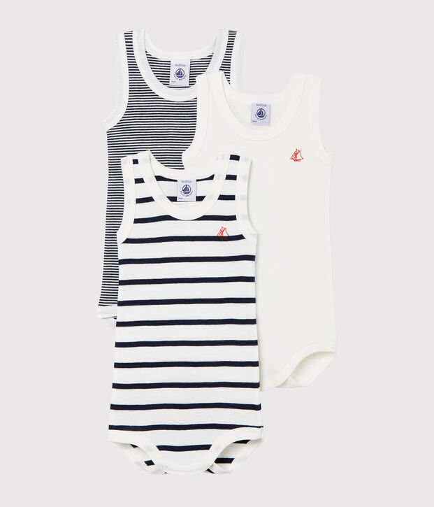 Trio &auml;rmellose Baby-Bodys Unisex vielfarbig