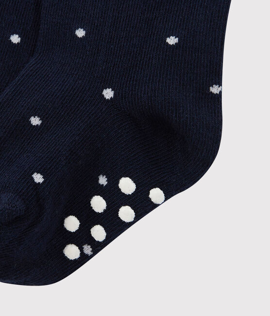 Kniestrümpfe für Mädchen blau SMOKING/weiss MARSHMALLOW