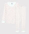 Pyjama Paris aus Baumwolle in schmaler Passform weiss MARSHMALLOW/rot PEPS