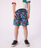 Kinder-Badeshorts mit Muster blau/vielfarbig