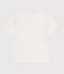 Kurzärmeliges Baby-T-Shirt aus geflammtem Jersey weiss MARSHMALLOW