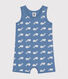 Baby-Kurzoverall aus Baumwolle mit Wal-Printmotiv