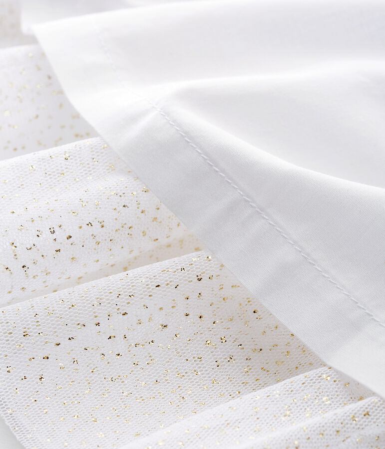 Kurz&auml;rmeliges Baby-Festtagskleid M&auml;dchen weiss ECUME