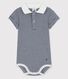 Baby-Body aus Bio-Baumwolle mit Ringelstreifen und Polokragen