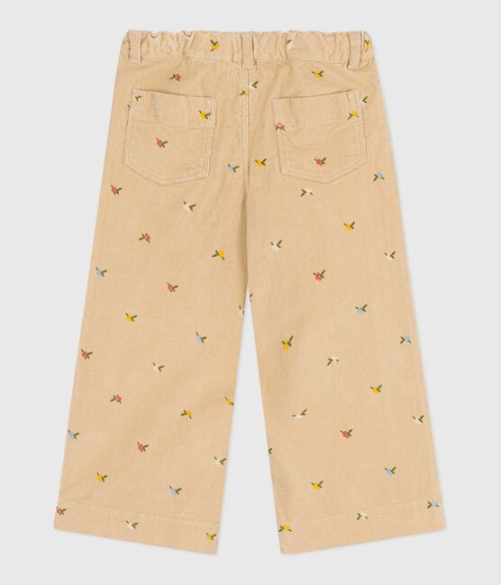 Kinder-Hose aus Fein-Cord mit Muster beige CAJOU/ MULTICO