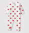 Baby-Strampler aus Baumwolle mit roten Herzen weiss MARSHMALLOW/rot TERKUIT