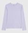 Langärmeliges Damen-T-Shirt L’Iconique aus Baumwolle mit Picotkante violett PARME