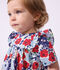 Kurz&auml;rmeliges Babykleid aus Baumwolle und dazu passender Bloomer mit Blumenmuster weiss/vielfarbig