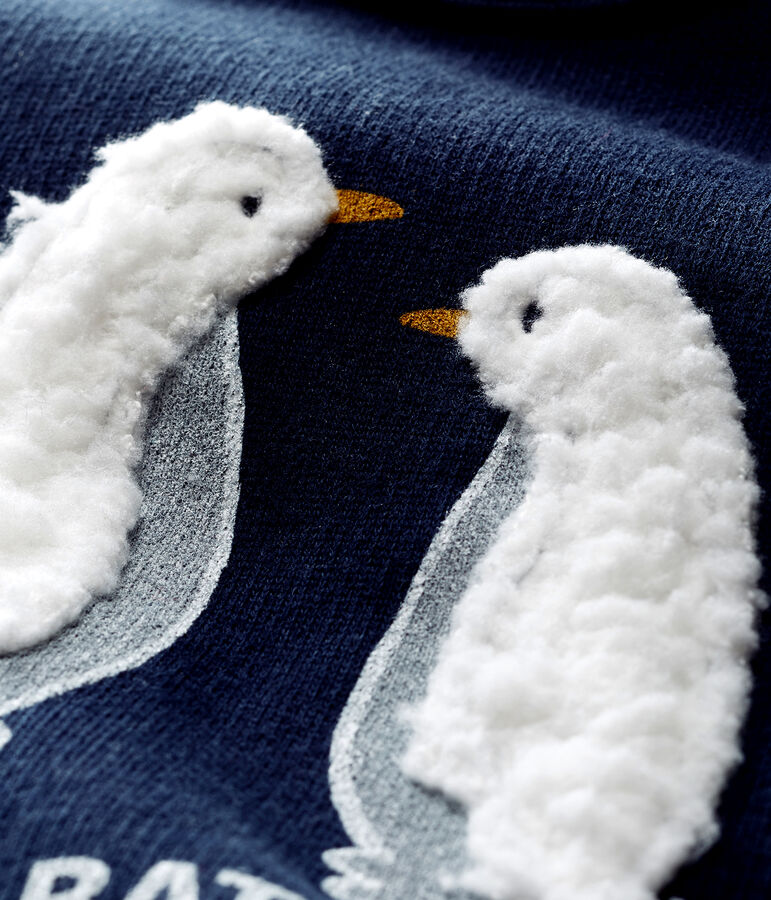 Baby-Sweatshirt aus Molton f&uuml;r Jungen blau SMOKING CN