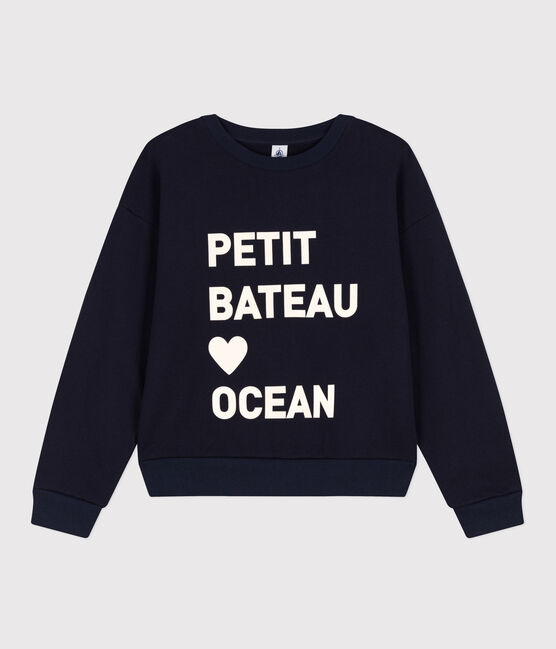 Damen-Sweatshirt aus Molton blau SMOKING