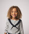 Langärmeliges Kinder-T-Shirt aus Jersey für Mädchen weiss MARSHMALLOW/blau SMOKING