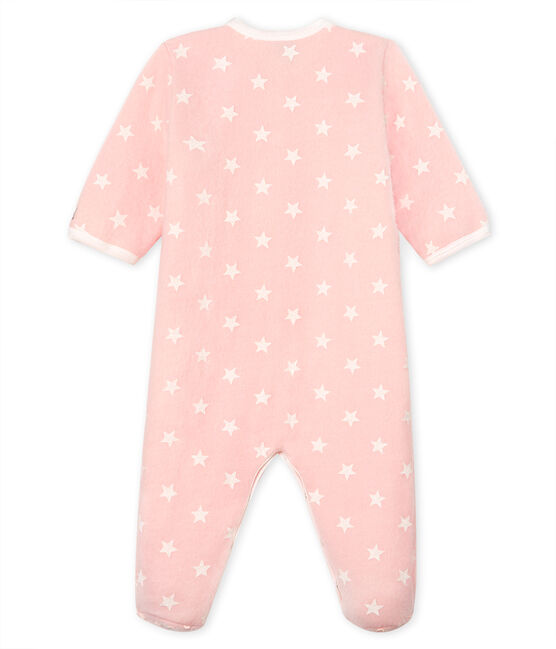 Baby-Pyjama zum Überziehen aus Fleece für Mädchen rosa MINOIS/weiss MARSHMALLOW