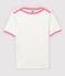 Damen-T-Shirt aus Baumwolle weiss MARSHMALLOW/rosa GRETEL