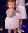 Gestreiftes Baby-Kleid aus Doppeljersey und Tüll weiss MARSHMALLOW/weiss MULTICO