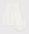 Kurz&auml;rmeliges Baby-Kleid aus einfarbiger Baumwolle weiss