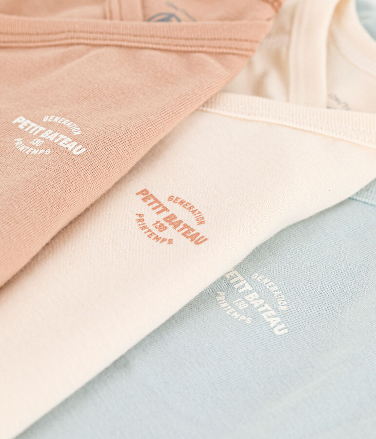 3er-Set lang&auml;rmelige Wickelbodys aus Baumwolle vielfarbig