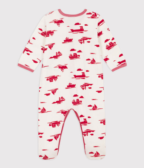 Bedruckter Strampler aus Doppeljersey weiss MARSHMALLOW/rot PEPS
