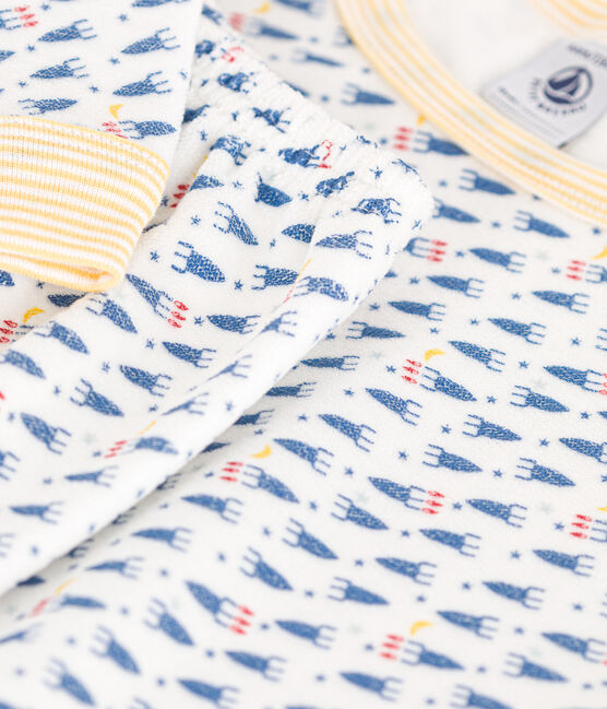 Kinder-Pyjama aus Nicki mit Raketen-Motiv weiss MARSHMALLOW/weiss MULTICO