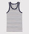 Klassisches Tanktop aus gestreifter Baumwolle für Damen weiss MARSHMALLOW/blau SMOKING