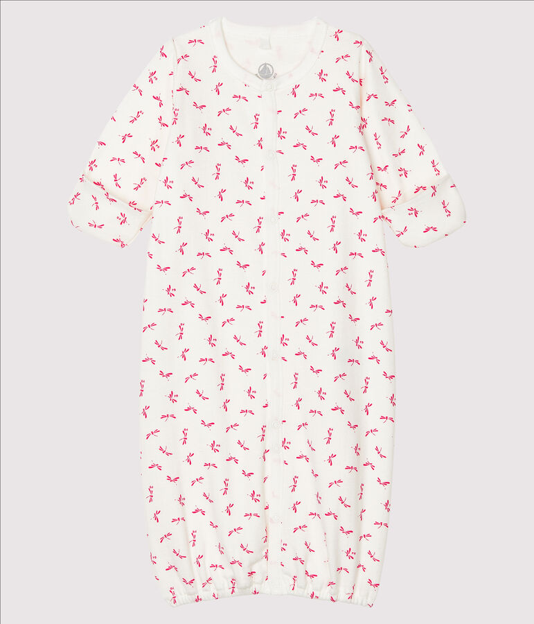 Kombi-Overall aus Rippstrick f&uuml;r Babys weiss/rosa