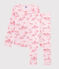 Kinder-Kurzpyjama aus Baumwolle mit Paris-Motiv im Toile-de-Jouy-Stil für Mädchen rosa FLEUR/rosa GROSEILLER