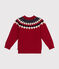 Kinder Jacquard-Pullover aus Wolle und Baumwolle für Jungen rot STOP/ MULTICO