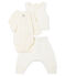 3-teiliges Baby-Set aus Doppeljersey weiss MARSHMALLOW