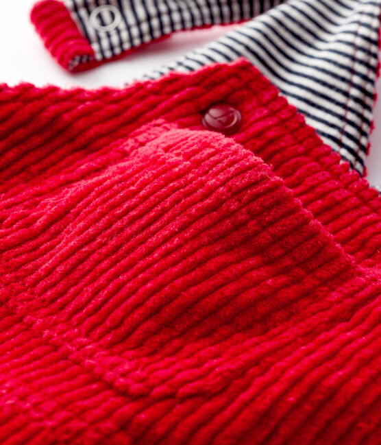 Lange Baby-Latzhose für Jungen rot TERKUIT