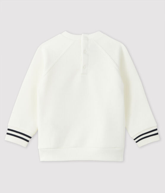 Gemustertes Baby-Sweatshirt für Jungen weiss MARSHMALLOW
