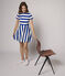 Gestreiftes Damenkleid blau SURF/weiss MARSHMALLOW