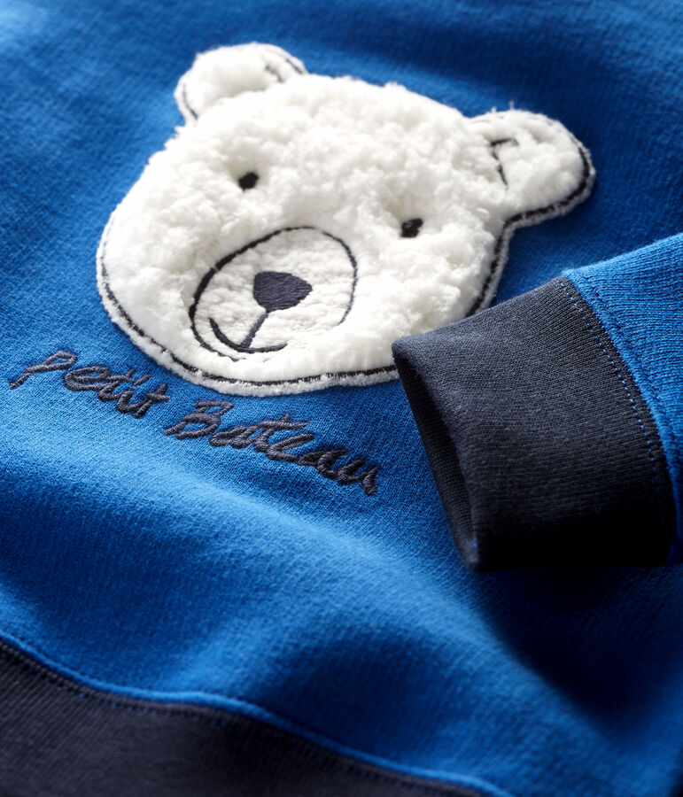 Baby-Sweatshirt aus Molton f&uuml;r Jungen blau