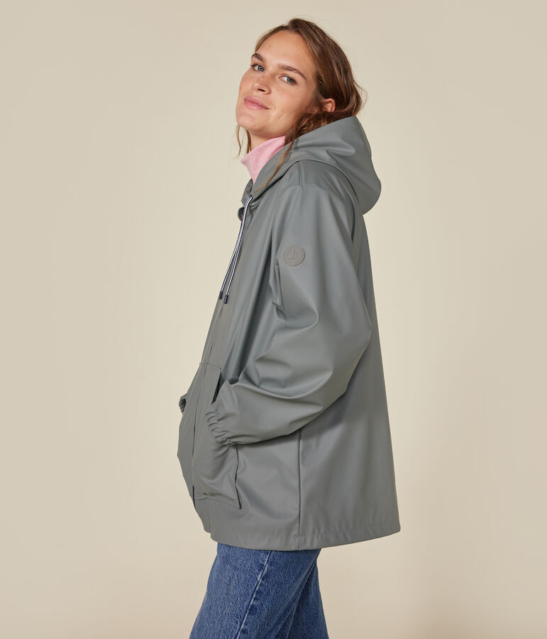 Damen-Regenjacke mit Kapuze gr&uuml;n THUYA