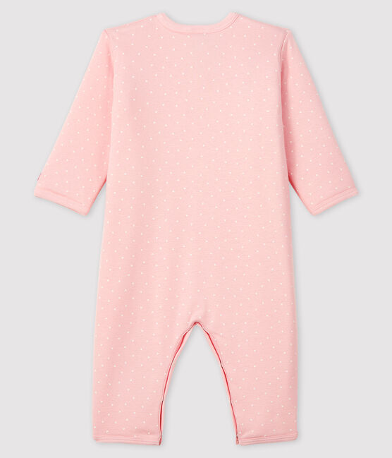 Baby-Strampler ohne Fuß aus wattiertem Rippstrick rosa MINOIS/weiss MARSHMALLOW