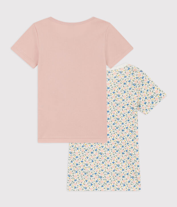 2er-Set kurz&auml;rmelige T-Shirts aus Baumwolle mit Blumenmotiv f&uuml;r M&auml;dchen vielfarbig