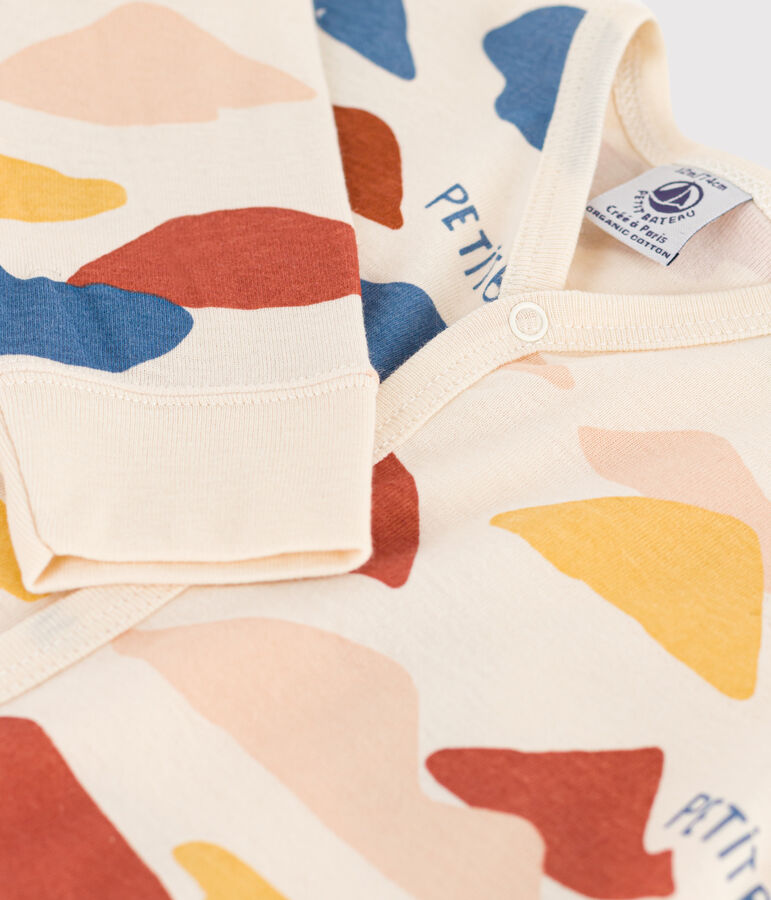 Fu&szlig;loser Baby-Strampler aus Baumwolle naturfarben/vielfarbig